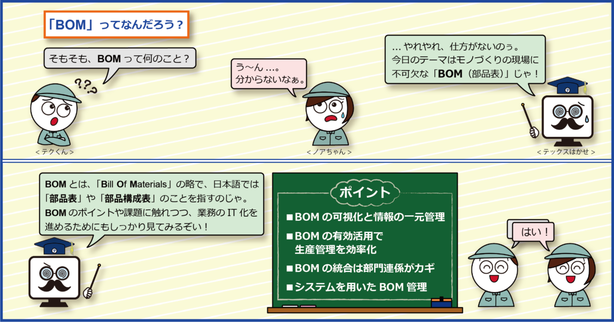 BOMとは？いまさら聞けない生産管理の基本！BOMの役割や重要性を事例から解説！