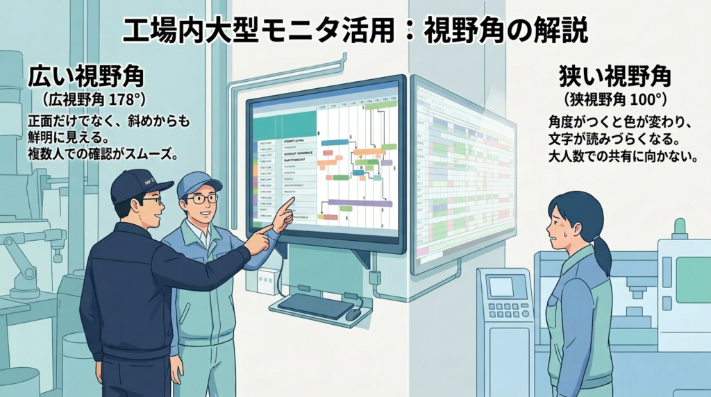 【ものづくりコラム】視野角(パネル種類)の選び方を解説する画像